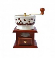 Mlynček kavy DREVO/PORCELAN/NEREZ 12x12x